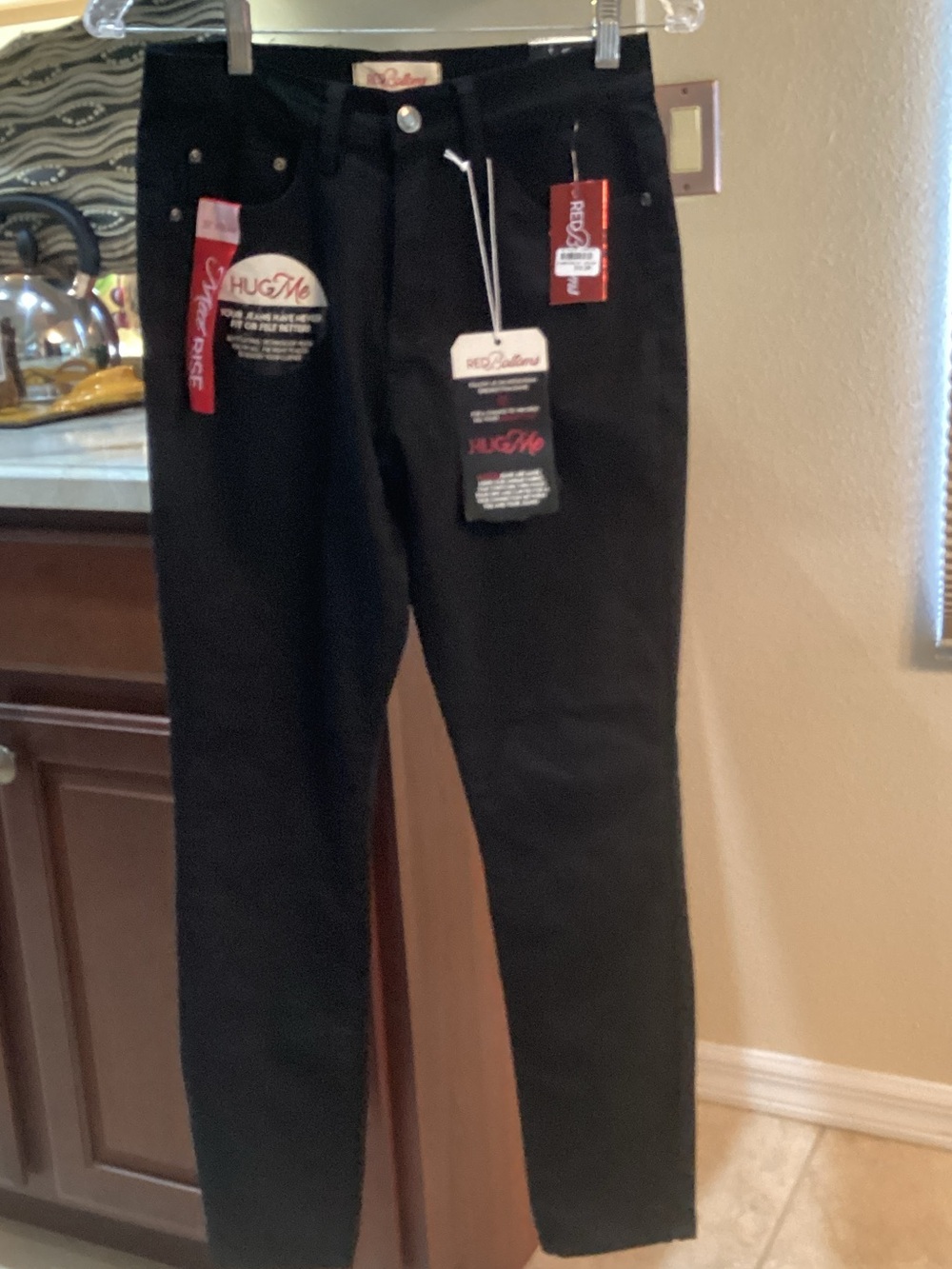 Red Bottoms Black Slim Stretch Chinos Mid Rise 29” Inseam
